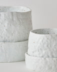 Speckled White Crackle Organic Planter in by Angus & Celeste オーガニックプランター ホワイト