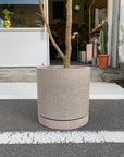 Cylinder Speckle Planter in Earthy Colour with Saucer シリンダー スペックルプランター ソーサー付
