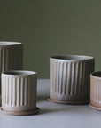 Oatmeal Fluted Planter by Arcadia Scott　オートミール　フルーテッドプランター