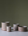 Oatmeal Fluted Planter by Arcadia Scott　オートミール　フルーテッドプランター