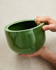 Forest Green Glazed Earth Hanging Planter by Angus & Celeste ハンギングプランター フォレストグリーン