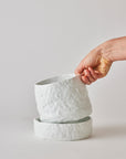 Speckled White Crackle Organic Planter in by Angus & Celeste オーガニックプランター ホワイト