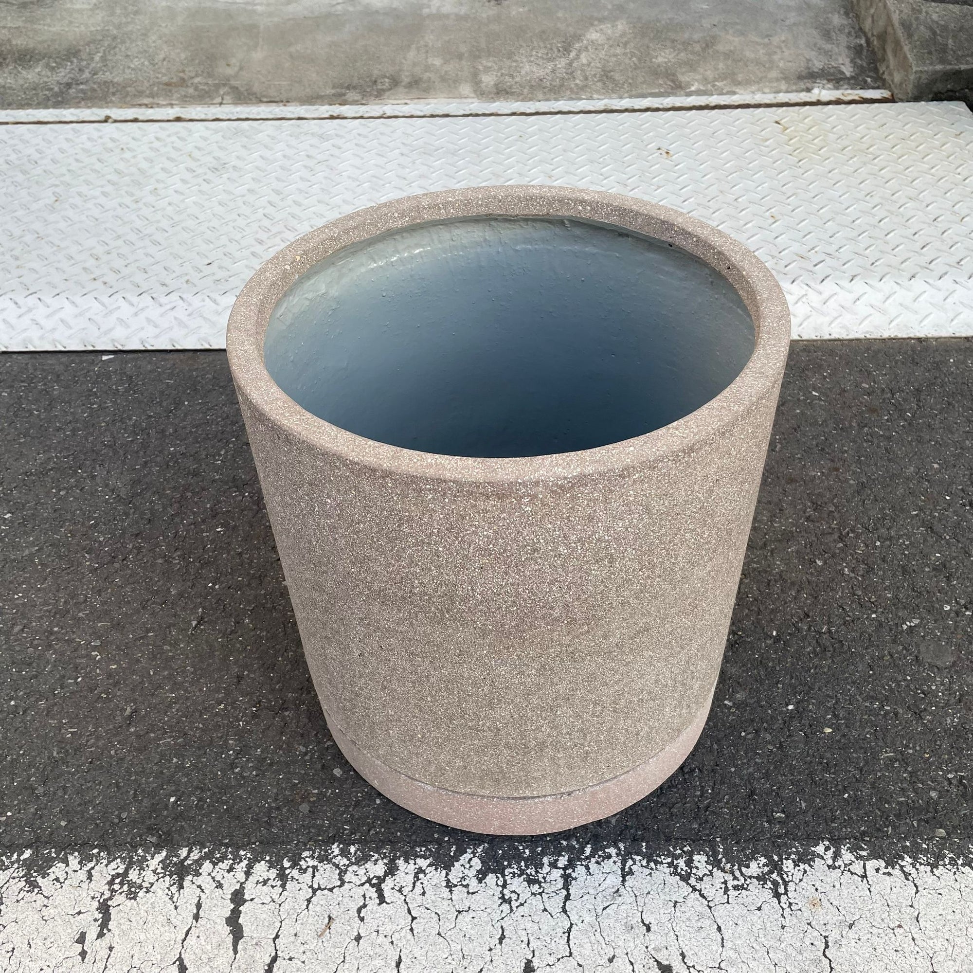 Cylinder Speckle Planter in Earthy Colour with Saucer  シリンダー スペックルプランター ソーサー付